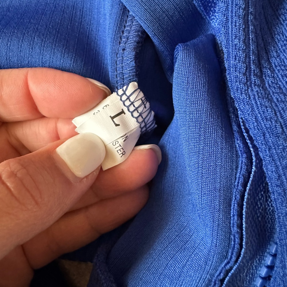 Royal Blue Full Zip Ribbed Jacket - Picture 6 of 7